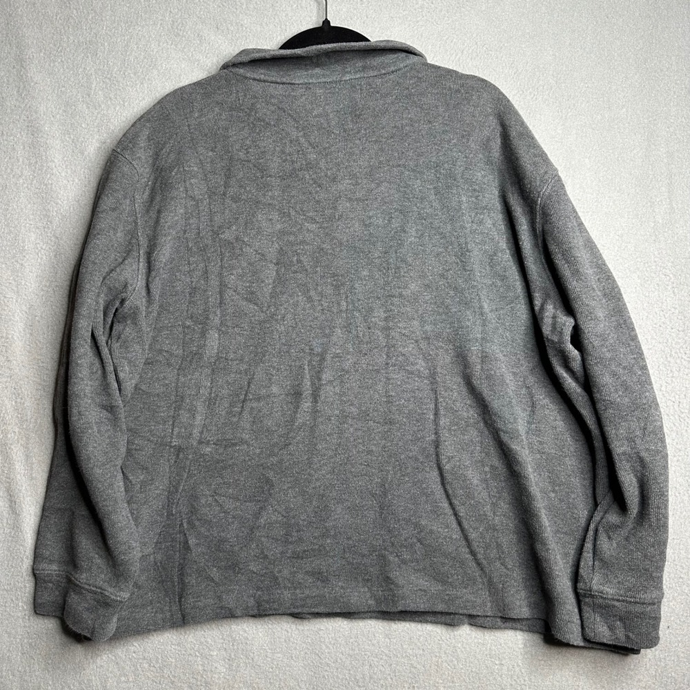 Polo Ralph Lauren Pullover Mens XL Gray Quarter Zip Cotton Pony Logo Sweater - Picture 7 of 7